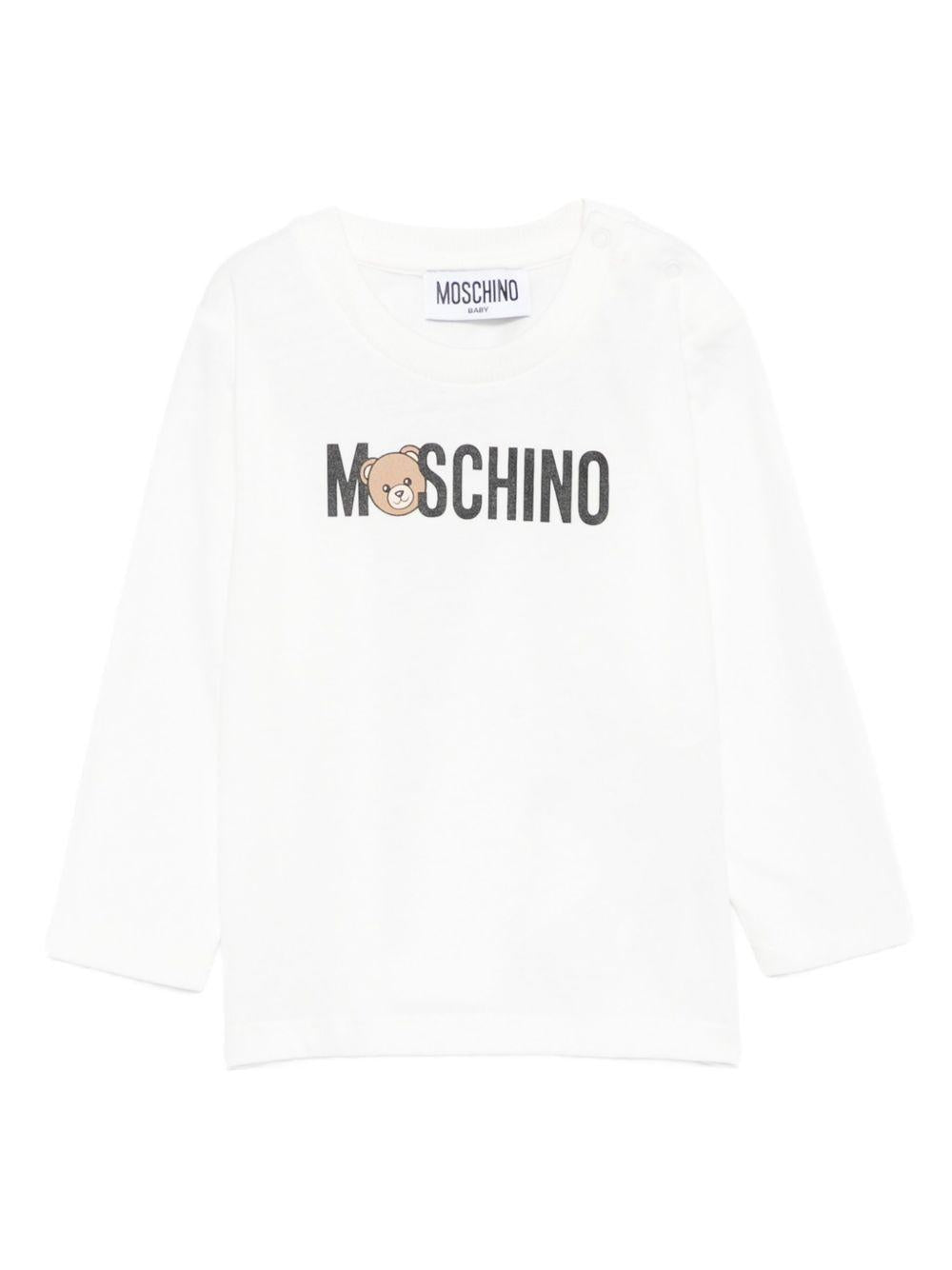 MOSCHINO T-shirt a maniche lunghe in cotone