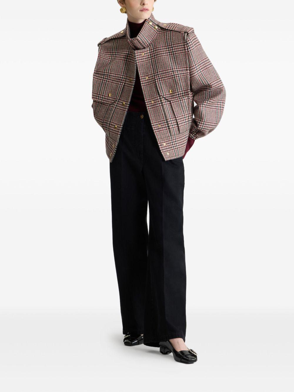 PATOU Bomber tartan a collo alto