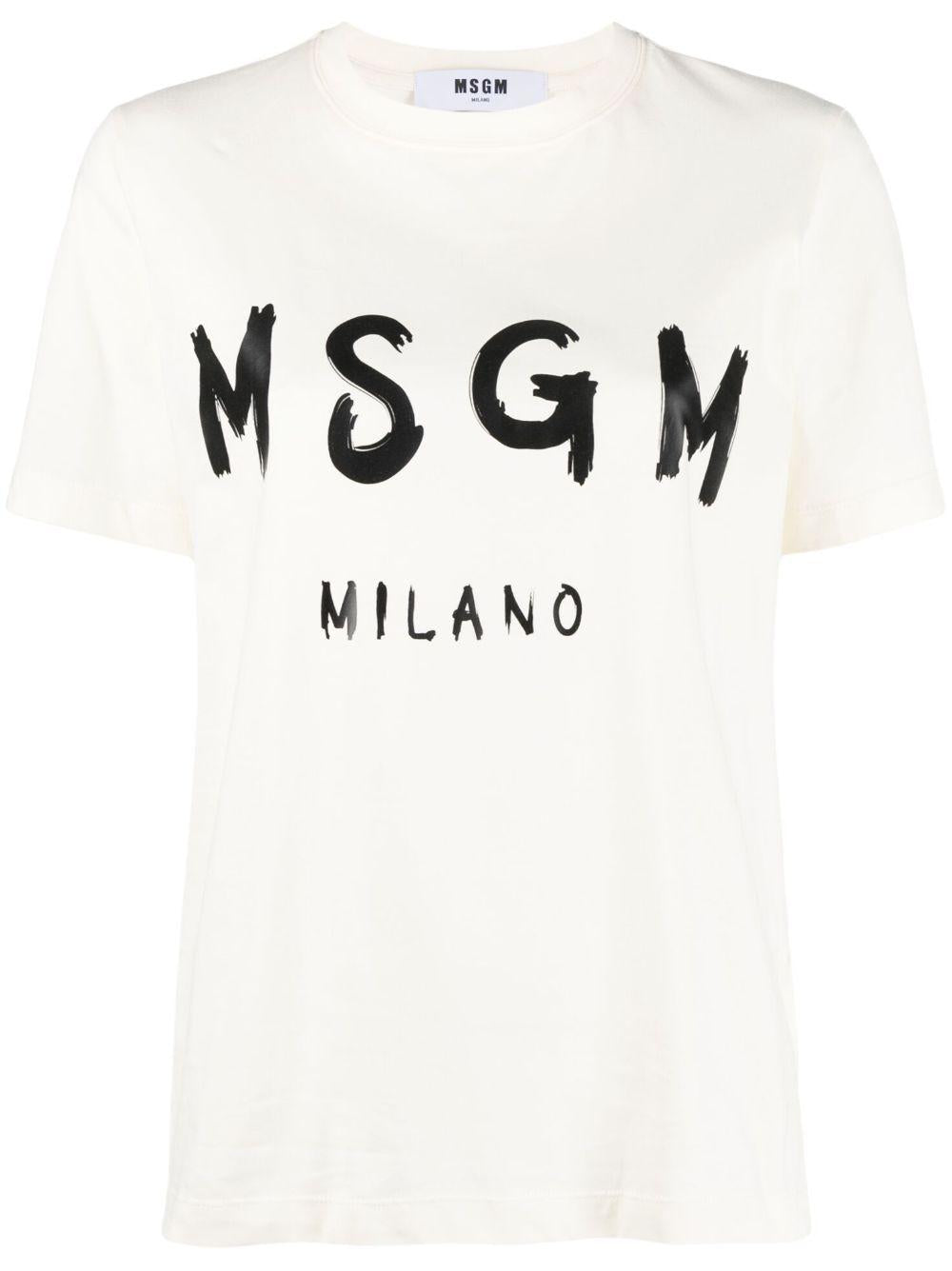 MSGM T-shirt bianca con logo