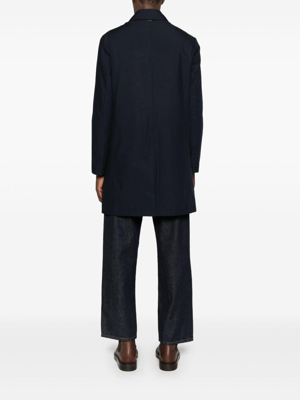 CORNELIANI Trench nero con abbottonatura frontale