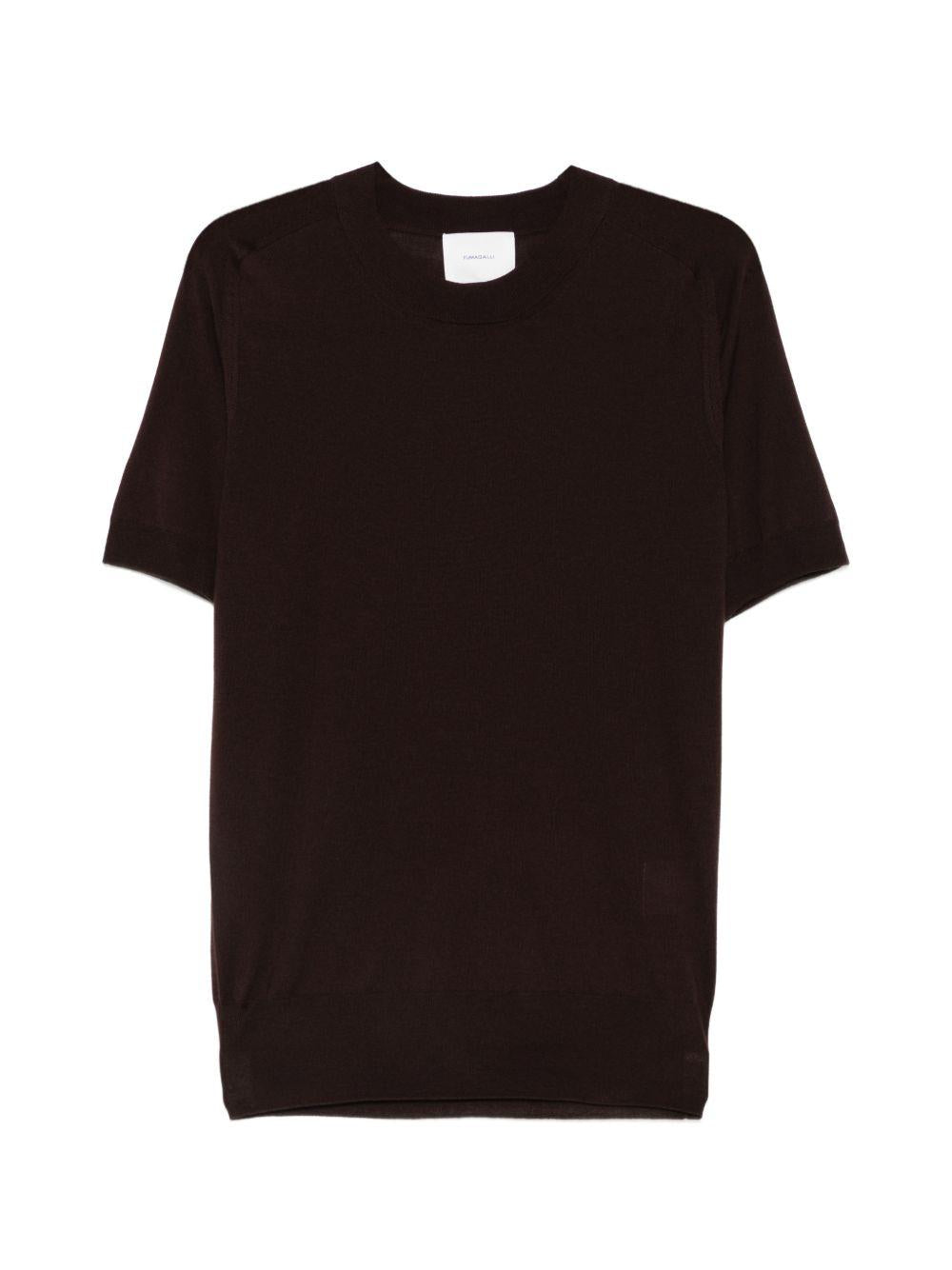 FUMAGALLI T-shirt in maglia Mono in lana merino marrone