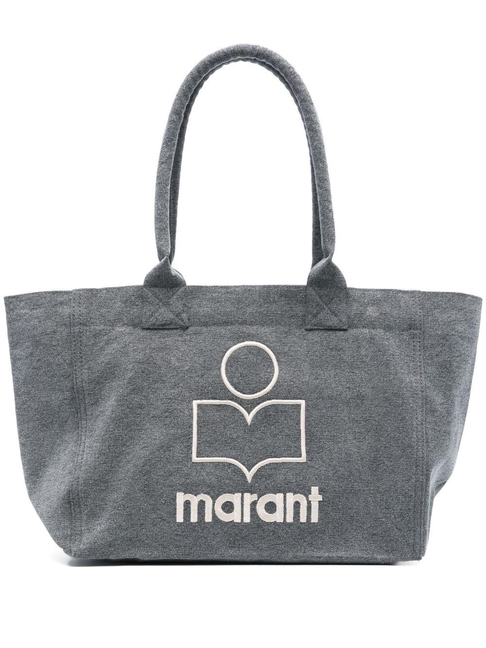 ISABEL MARANT Borsa shopping Yenky Zipper grigia in cotone
