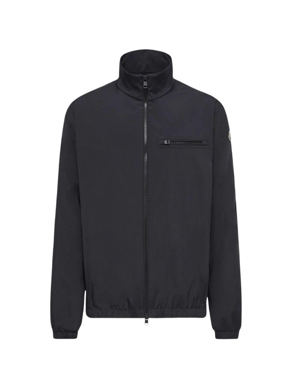 MONCLER Giacca Danby nera con zip e patch logo