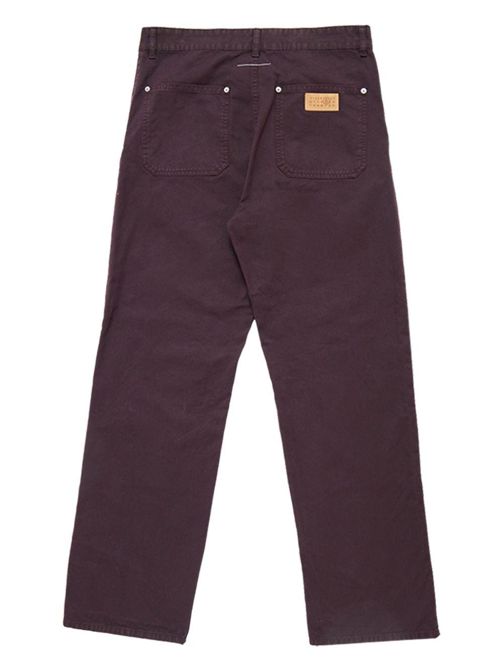 MM6 MAISON MARGIELA Pantaloni in tela denim di cotone bordeaux