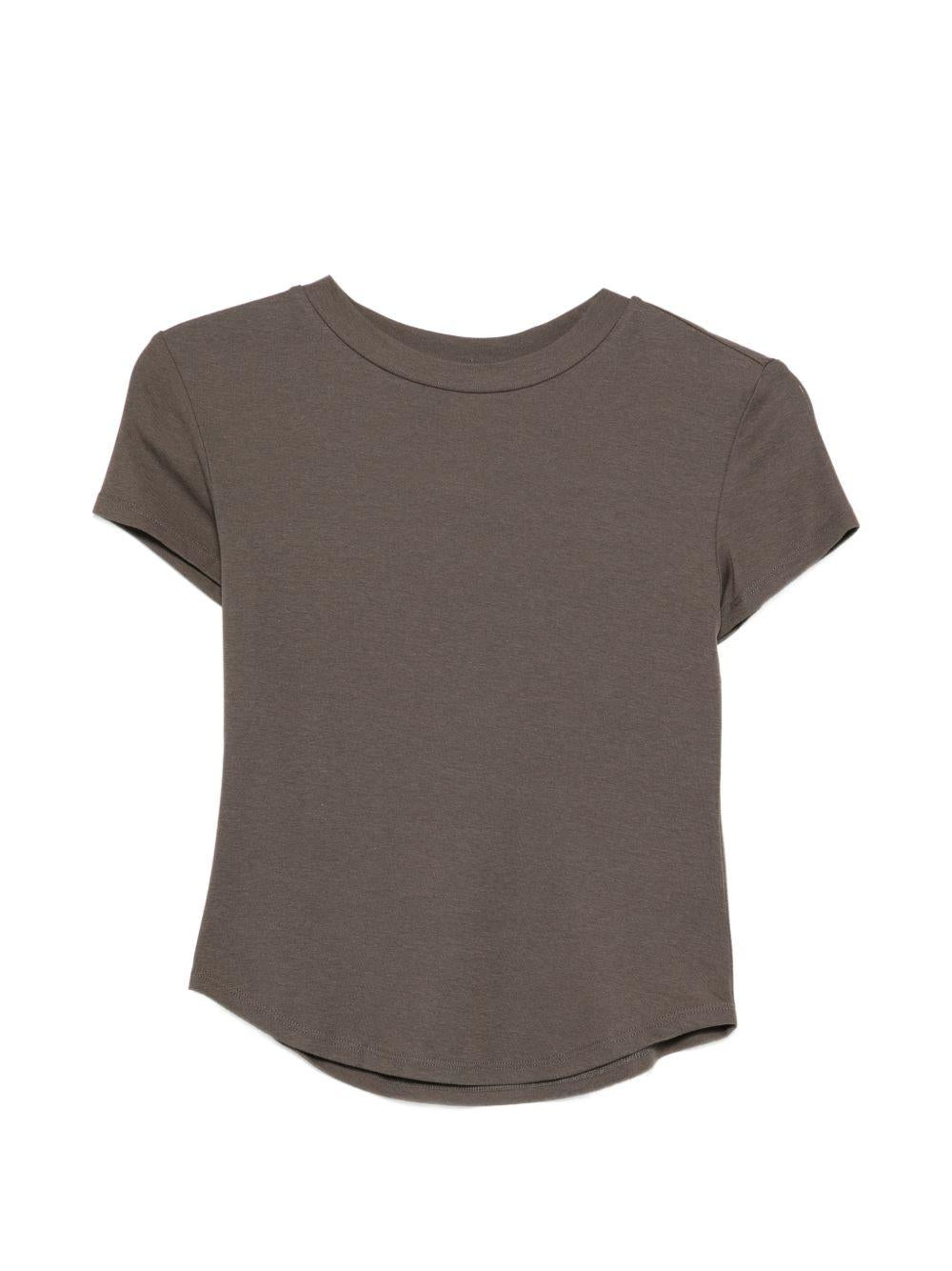 ELEH Top marrone con scollo rotondo