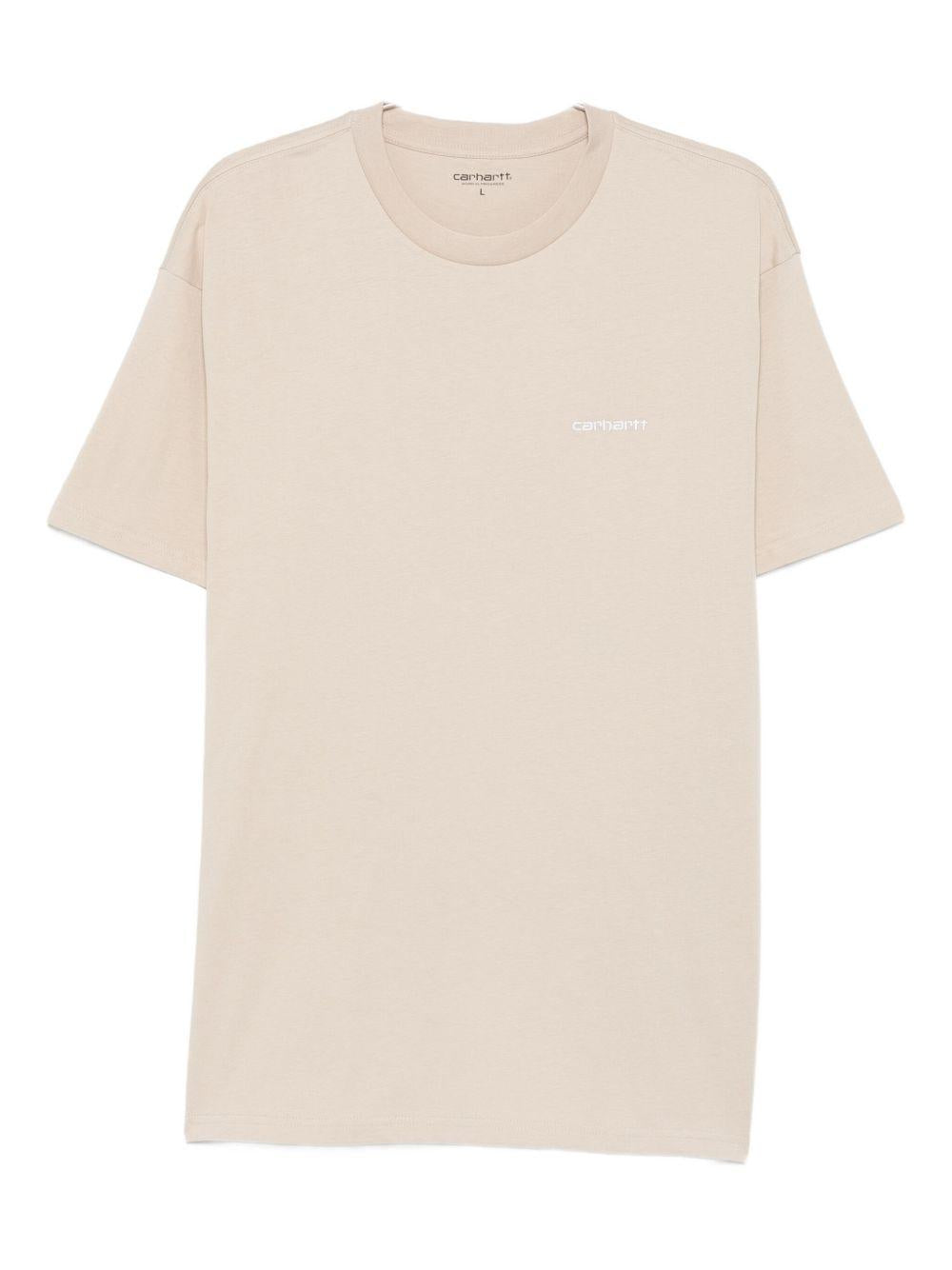 CARHARTT WIP T-shirt in cotone beige con logo
