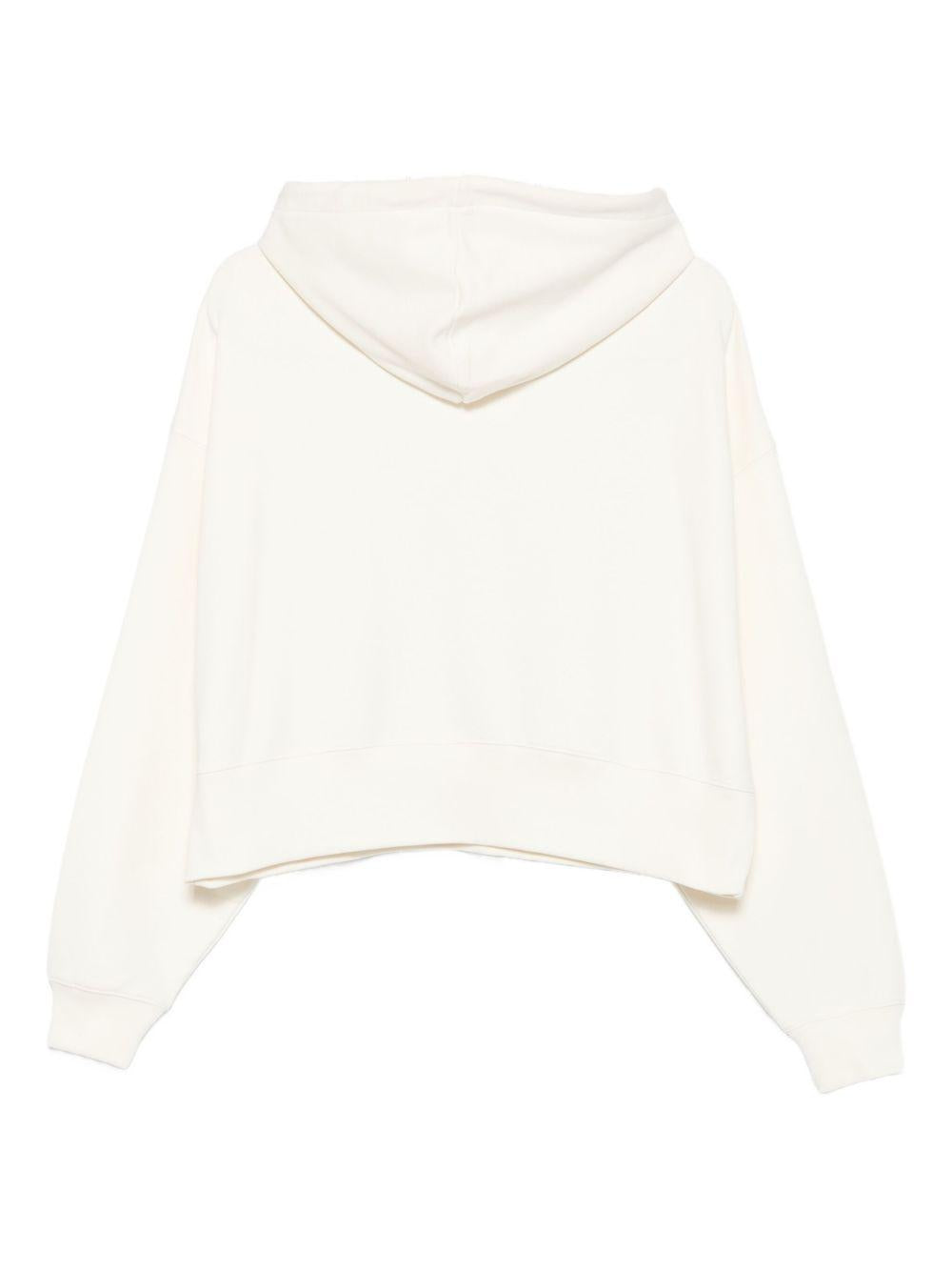 MSGM Felpa con cappuccio in cotone nero con logo<BR/>