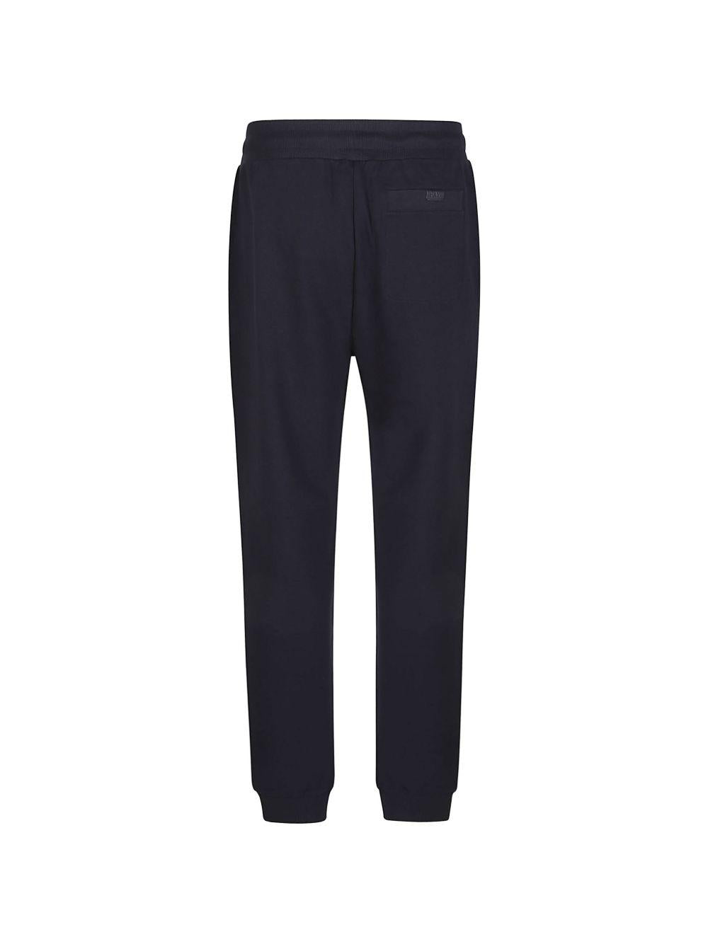 FAY Pantaloni sportivi in cotone blu con coulisse