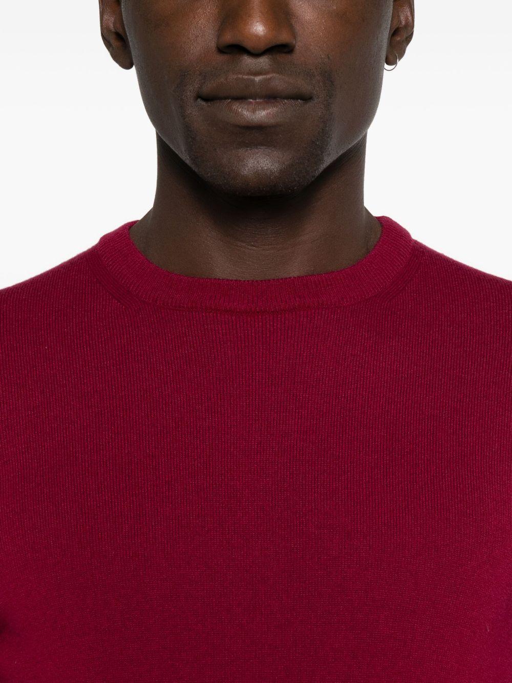 KANGRA Maglia girocollo in lana e cashmere rosso