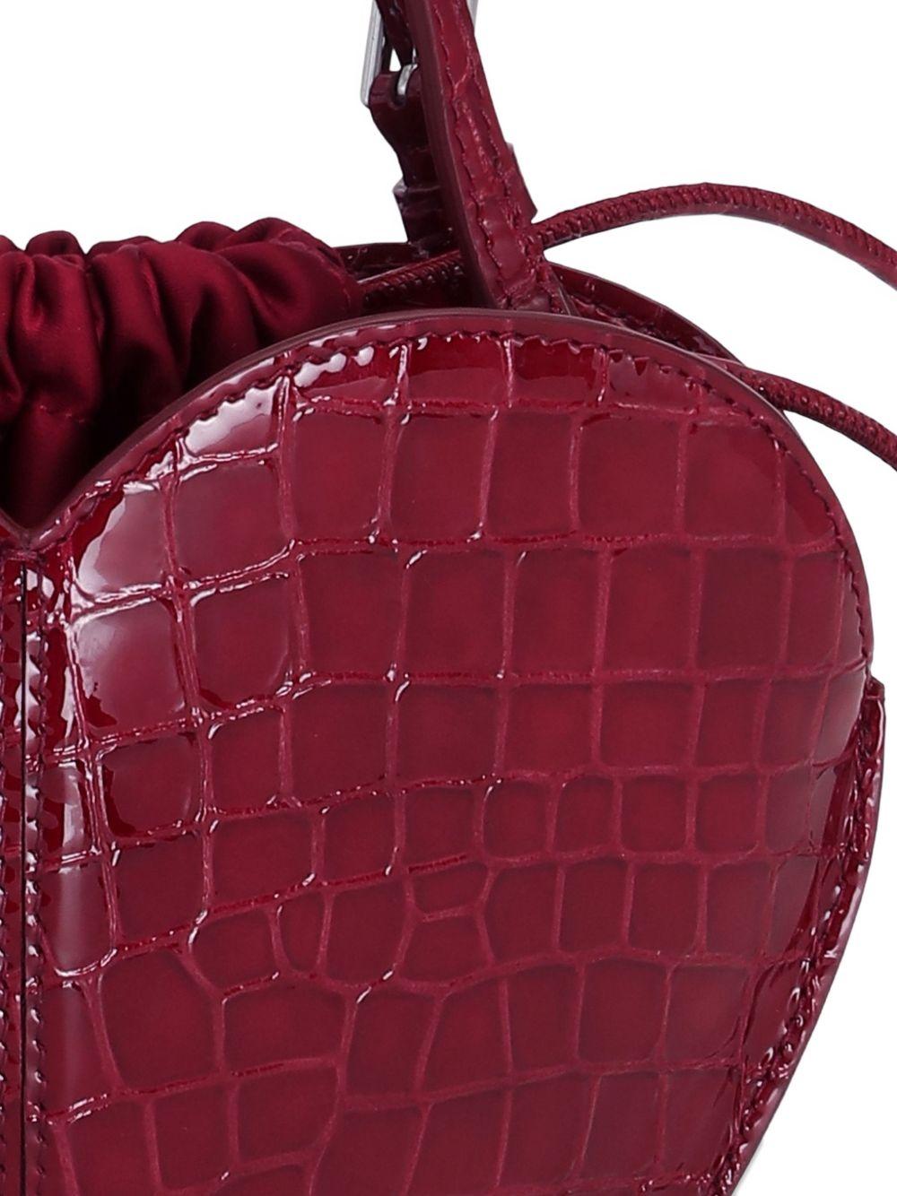 ROTATE Borsa a tracolla a forma di cuore in pelle bordeaux cocco