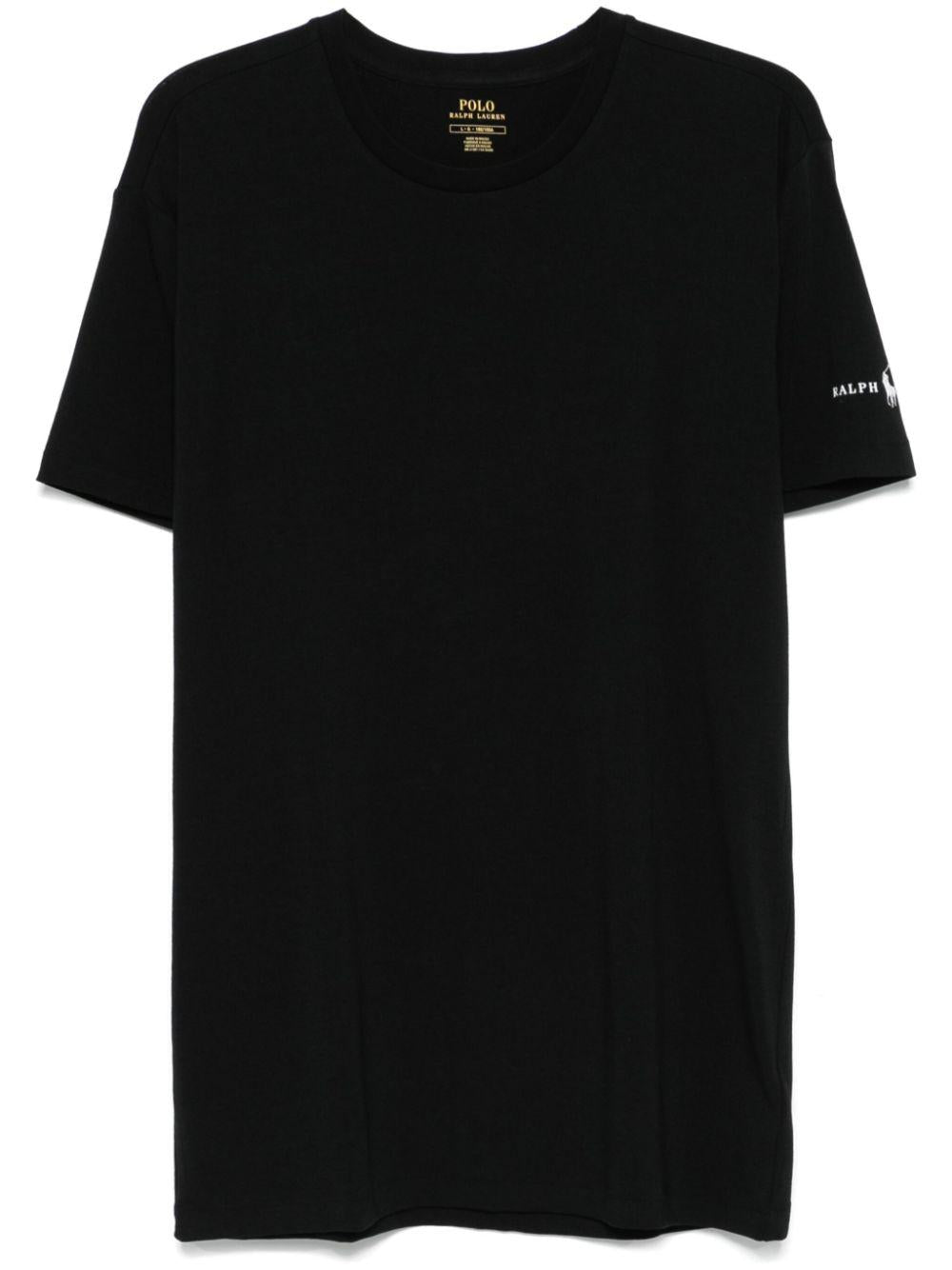 POLO RALPH LAUREN Maglietta intima nera con logo sulle maniche