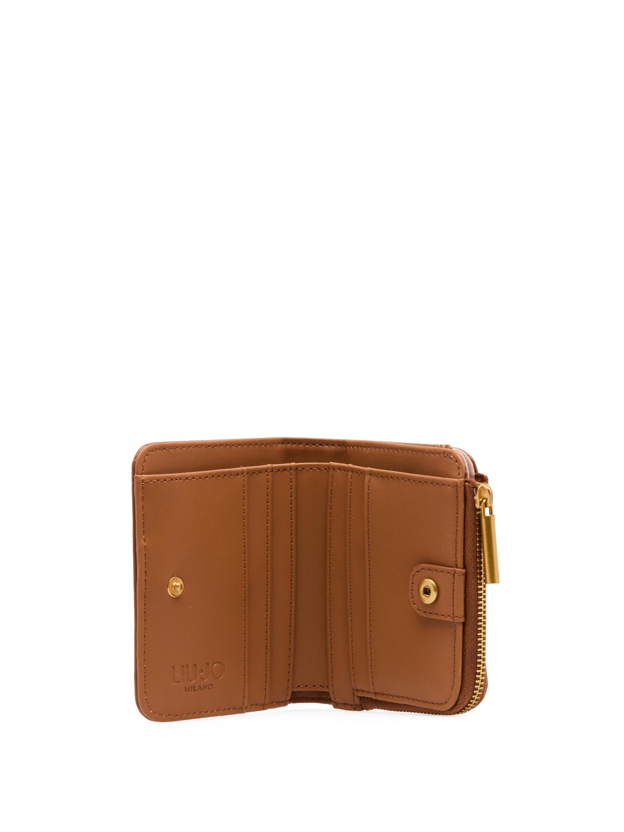 LIUJO Portafoglio in ecopelle marrone con logo
