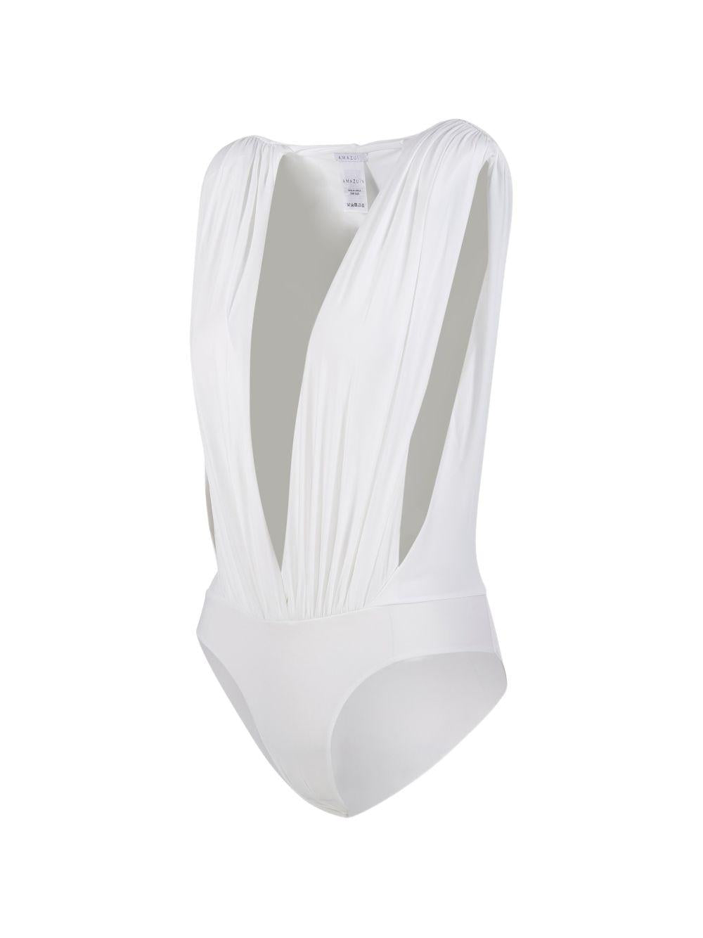 AMAZUIN Body Nikita off white con scollo profondo a V