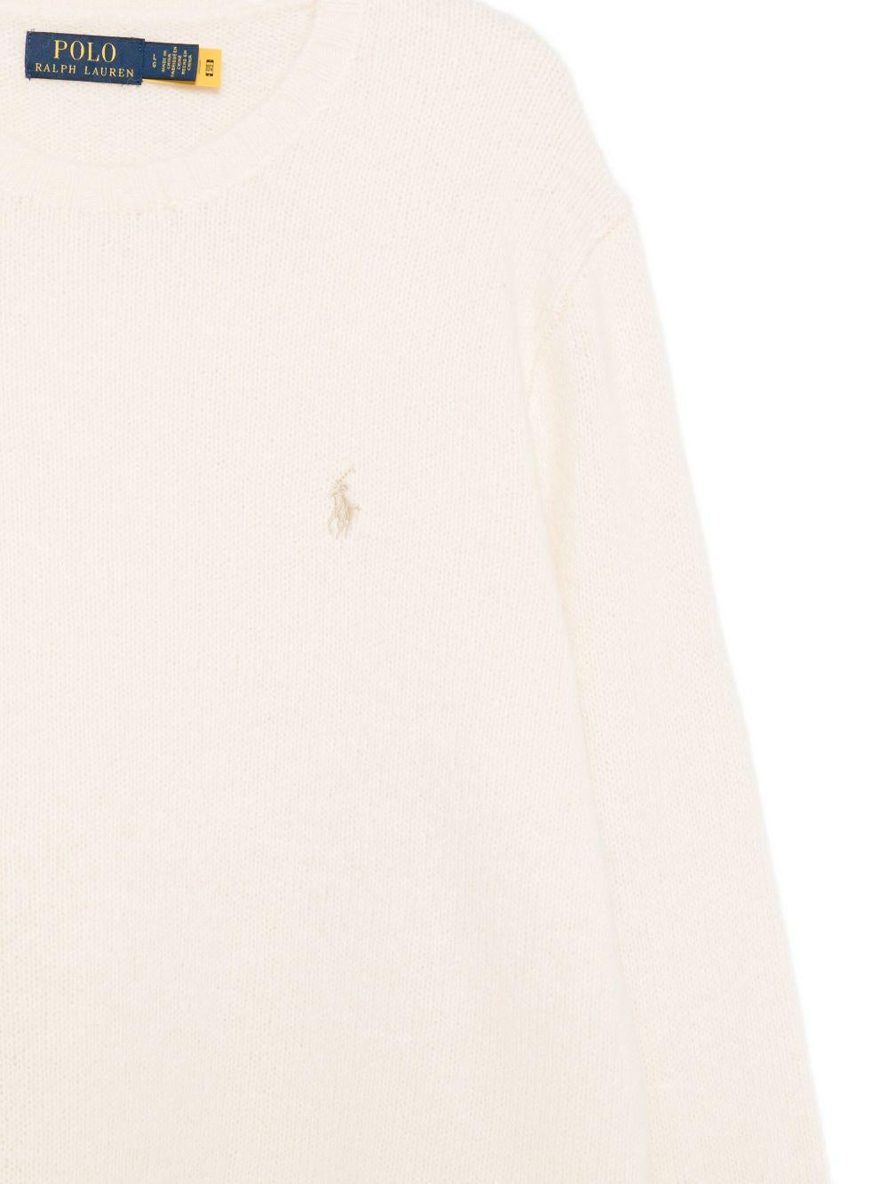 POLO RALPH LAUREN Maglia girocollo in soffice misto alpaca crema