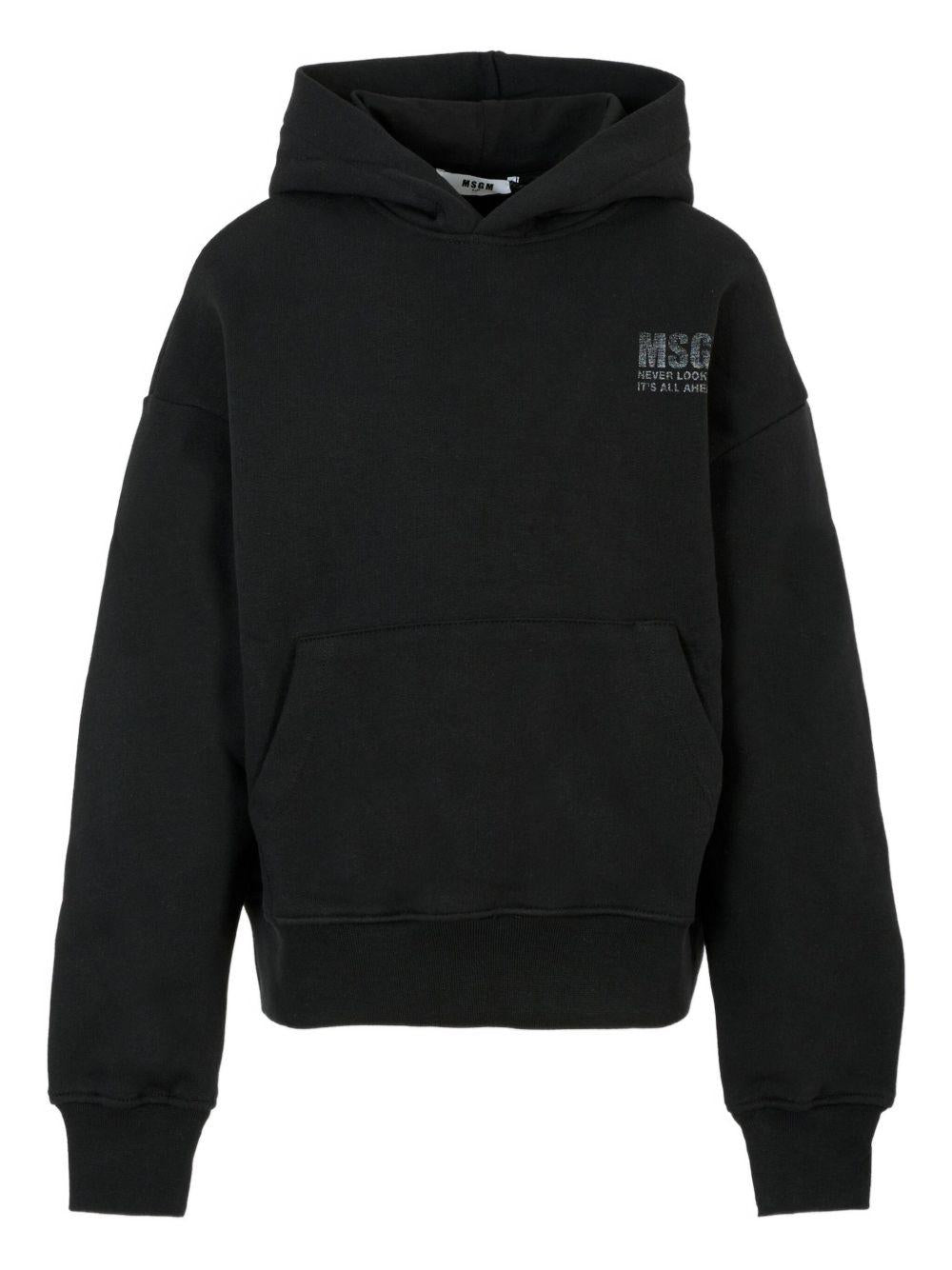 MSGM Felpa con cappuccio e stampa