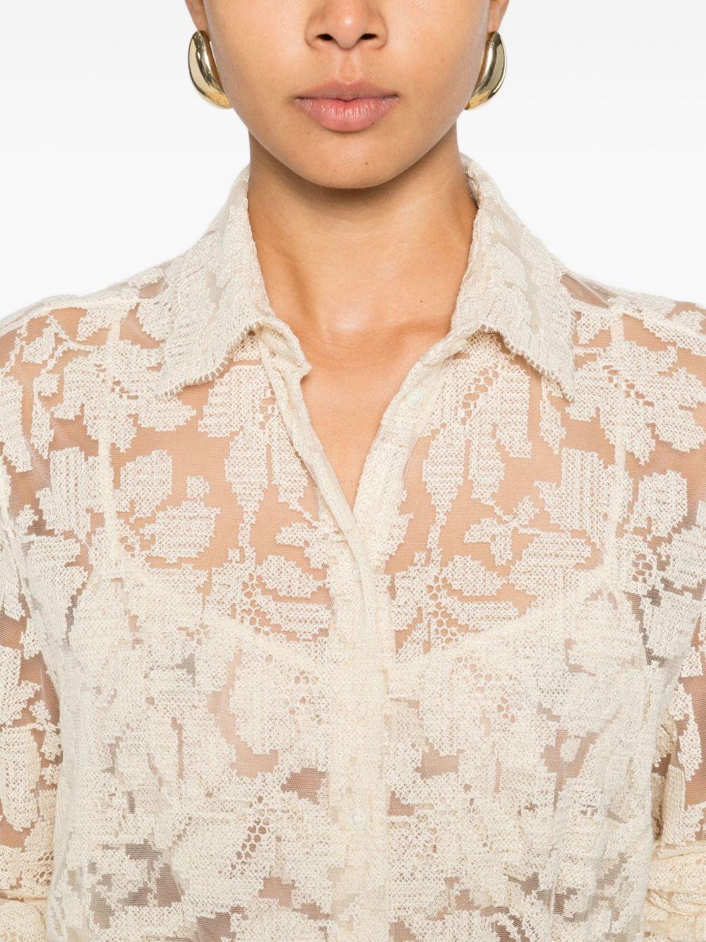 ERMANNO SCERVINO Camicia ecrù in pizzo