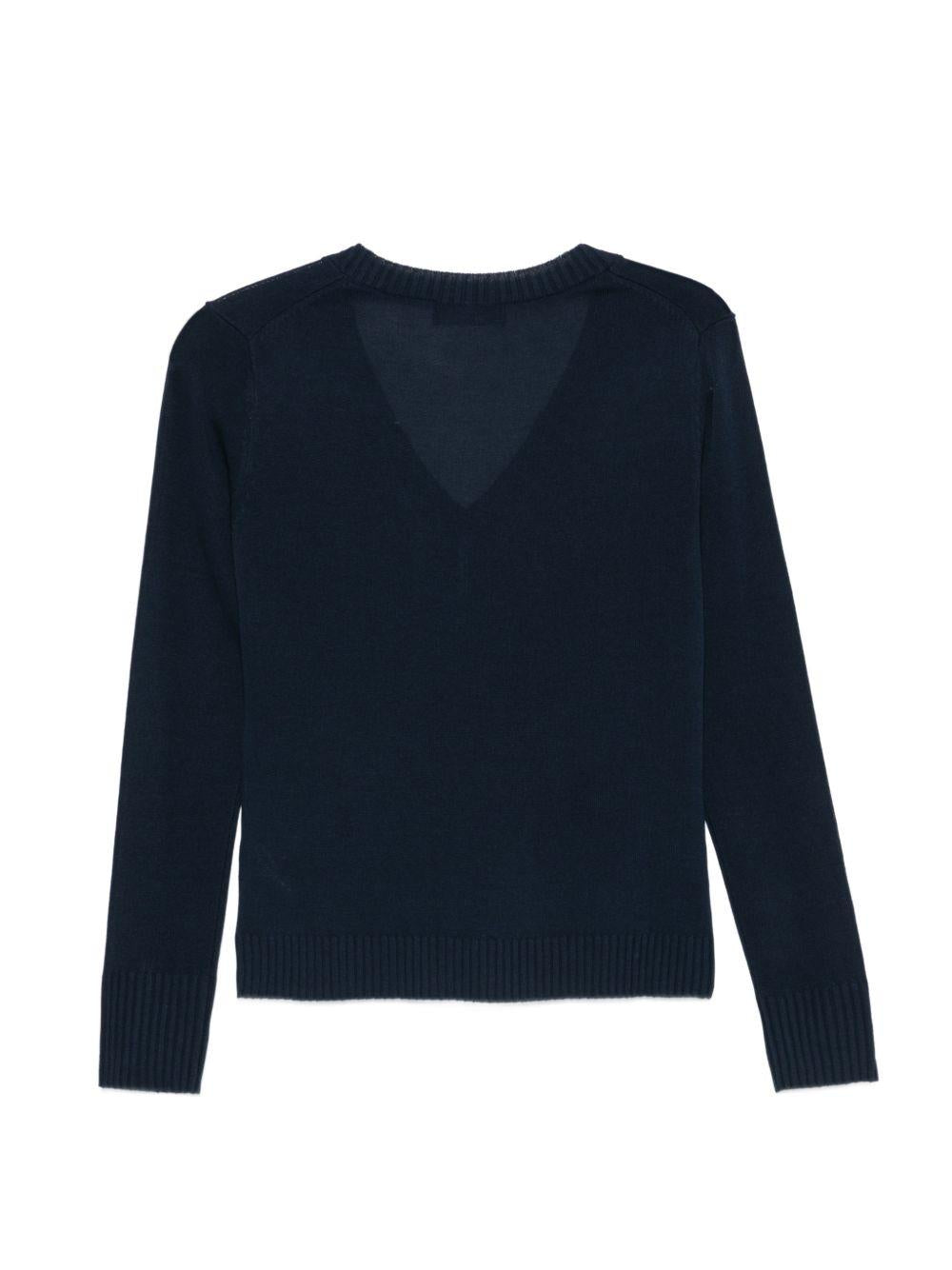 PEUTEREY Maglia a maniche lunghe Jan con scollo a V blu navy