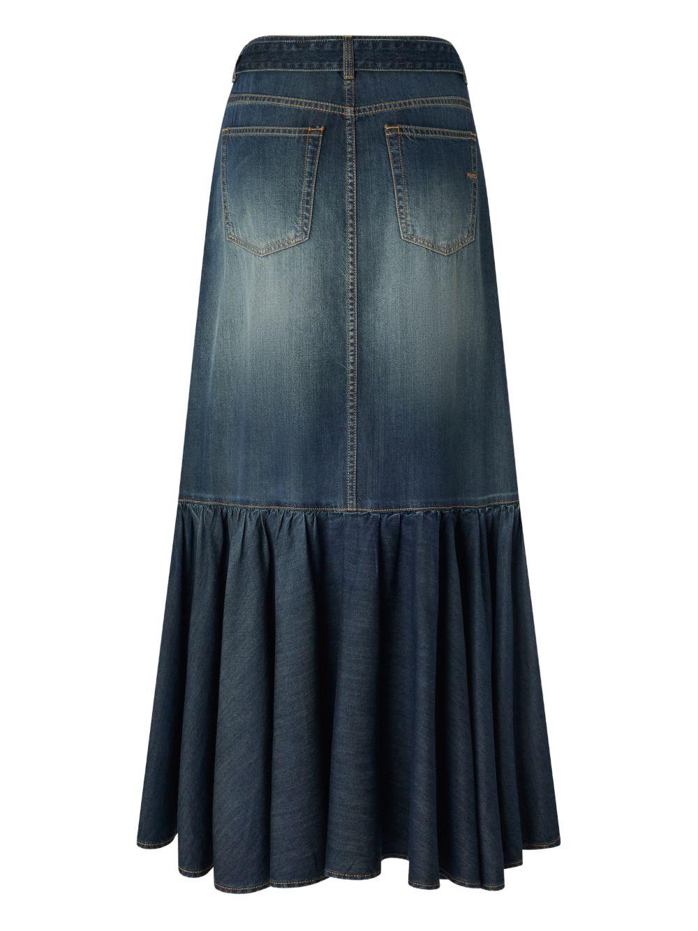 PINKO Gonna lunga Guardiano in denim con cintura