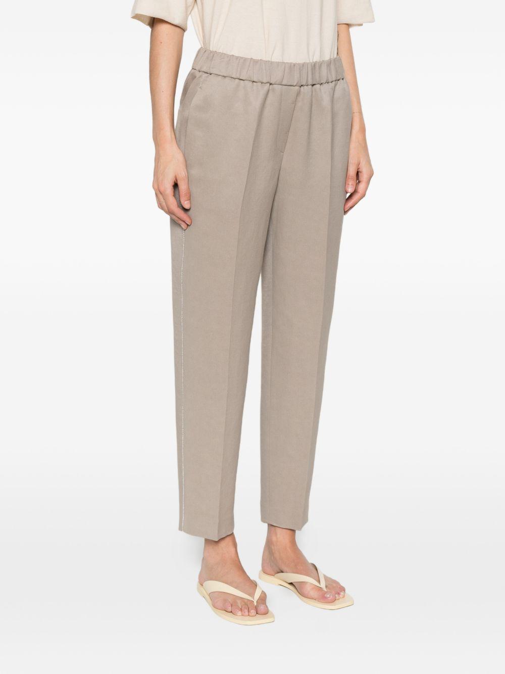 PESERICO Pantaloni marroni con elastico in vita