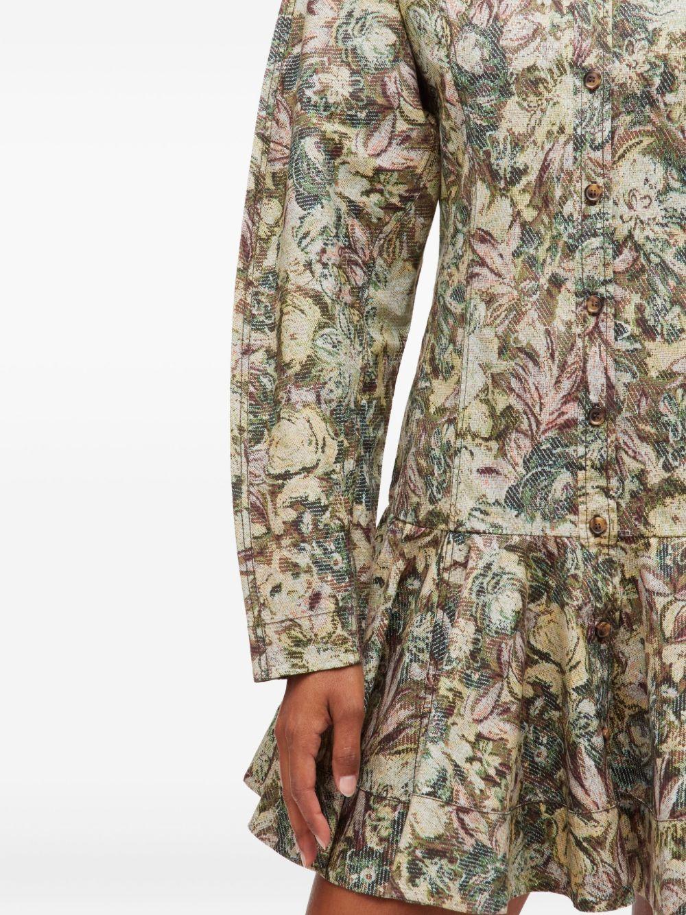 GANNI Abito corto con fantasia floreale