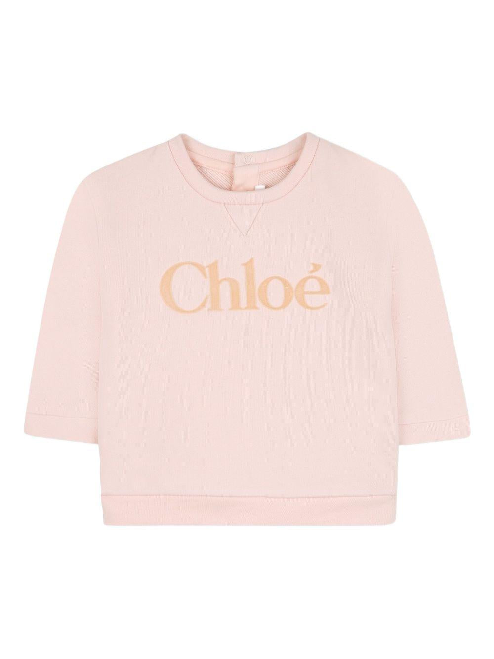 CHLOE T-shirt rosa con logo<BR/><BR/>