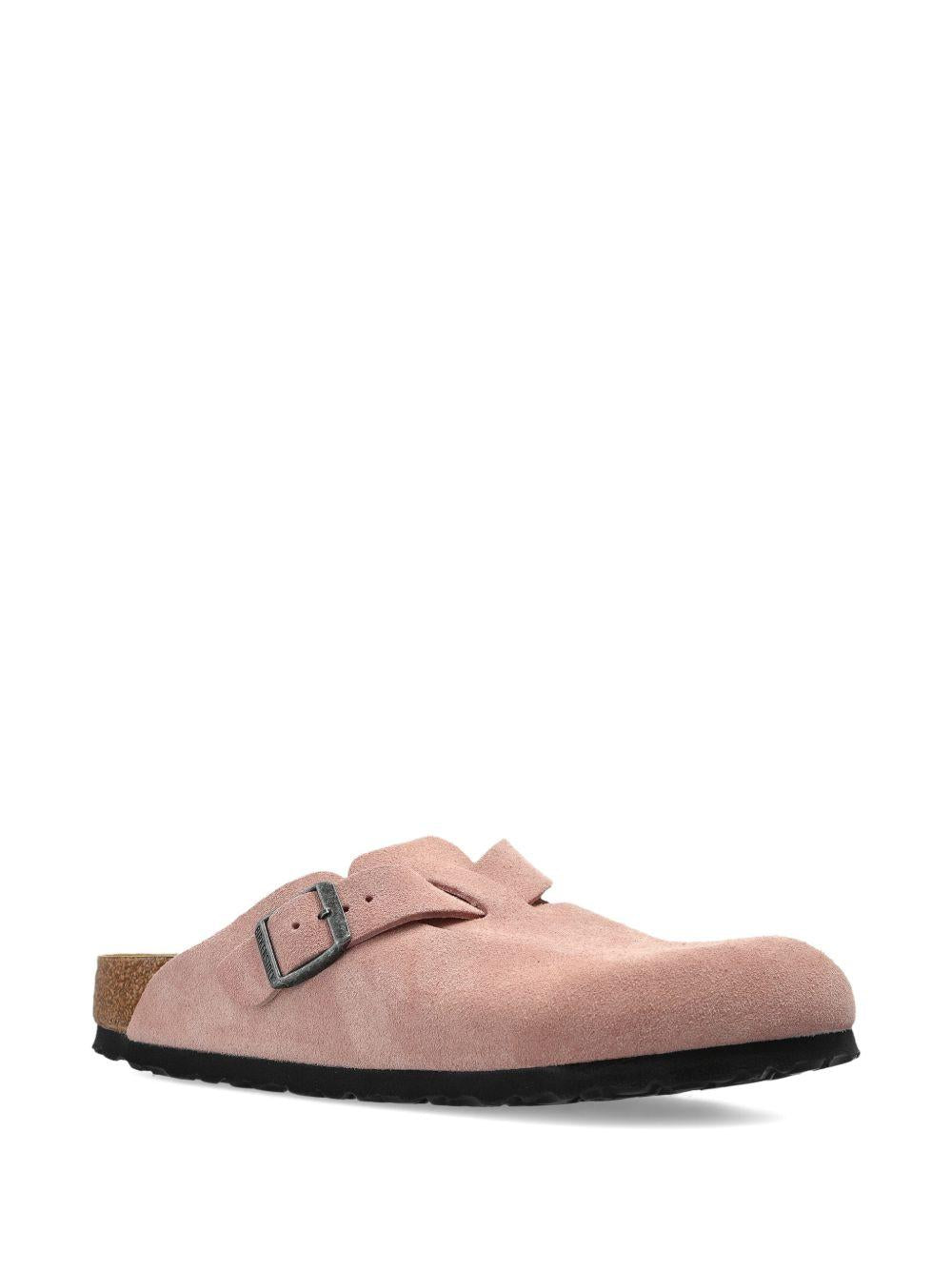 BIRKENSTOCK Sandali mules Boston LEVE in pelle rosa scamosciato