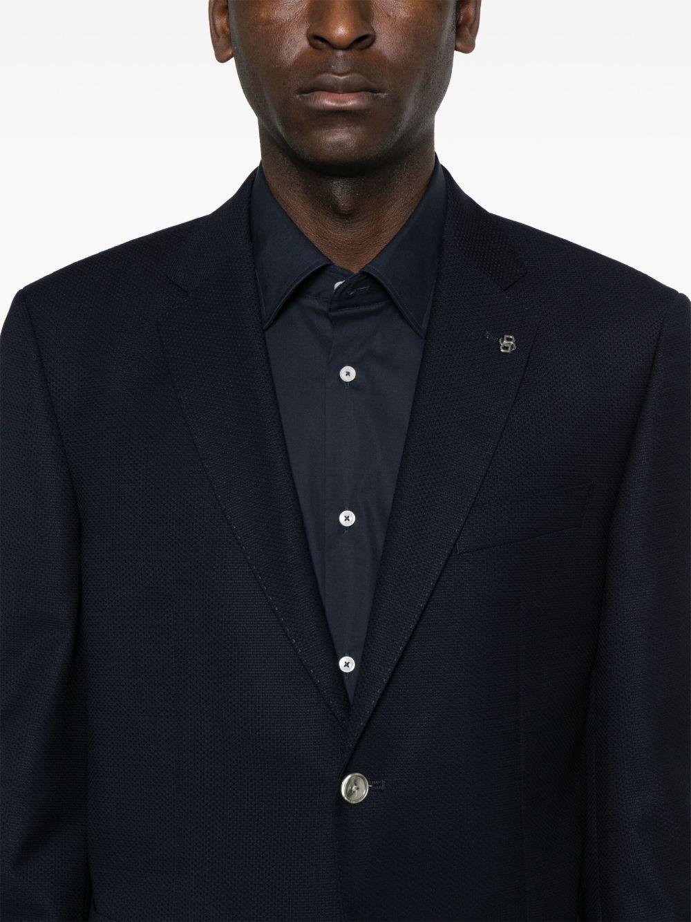 BOSS Blazer monopetto in lana vergine blu