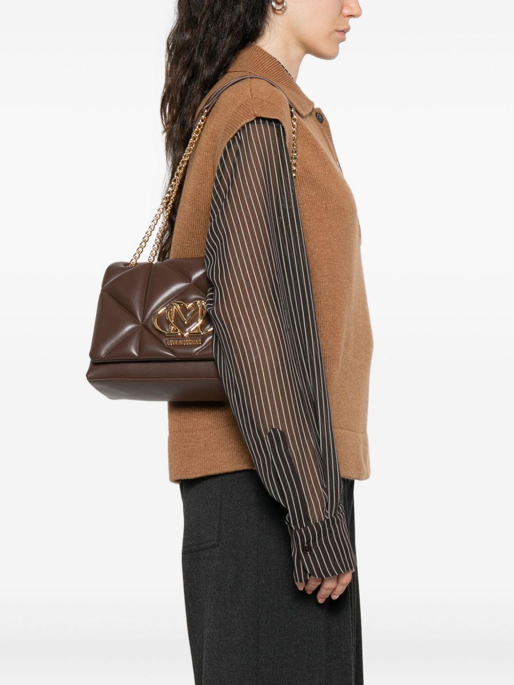 LOVE MOSCHINO Borsa a tracolla trapuntata marrone