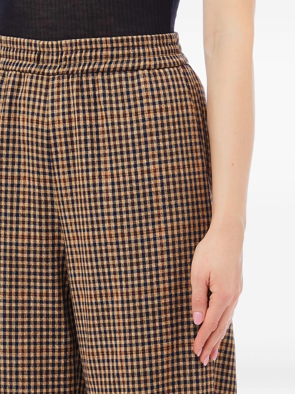 LIUJO Pantaloni flare a quadretti marroni