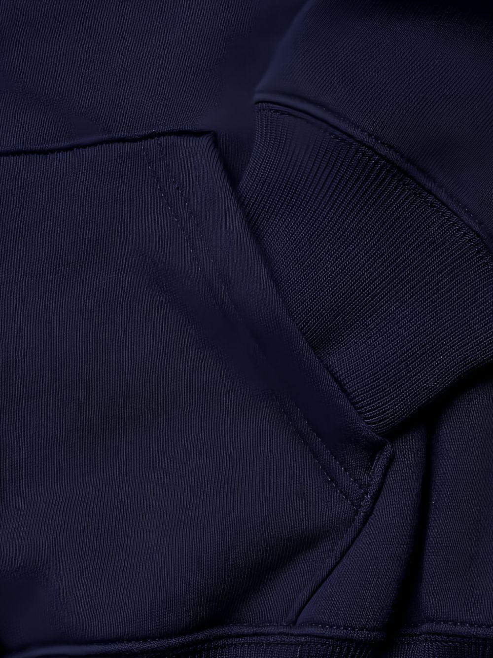 POLO RALPH LAUREN Felpa con cappuccio blu con logo rosso e tasca marsupio