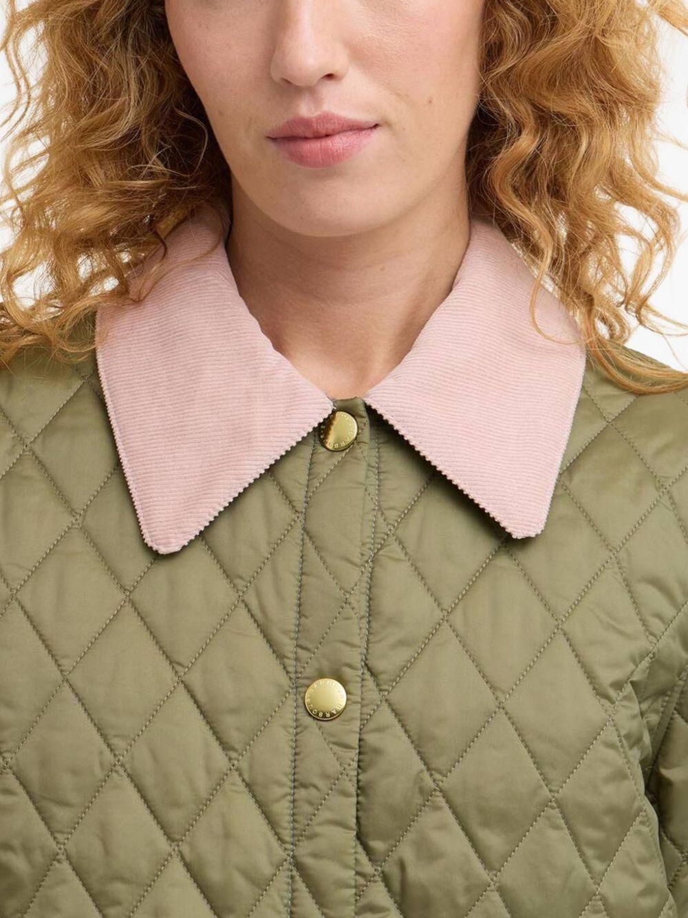 BARBOUR Giacca Icons Cropped Liddesdale verde trapuntata
