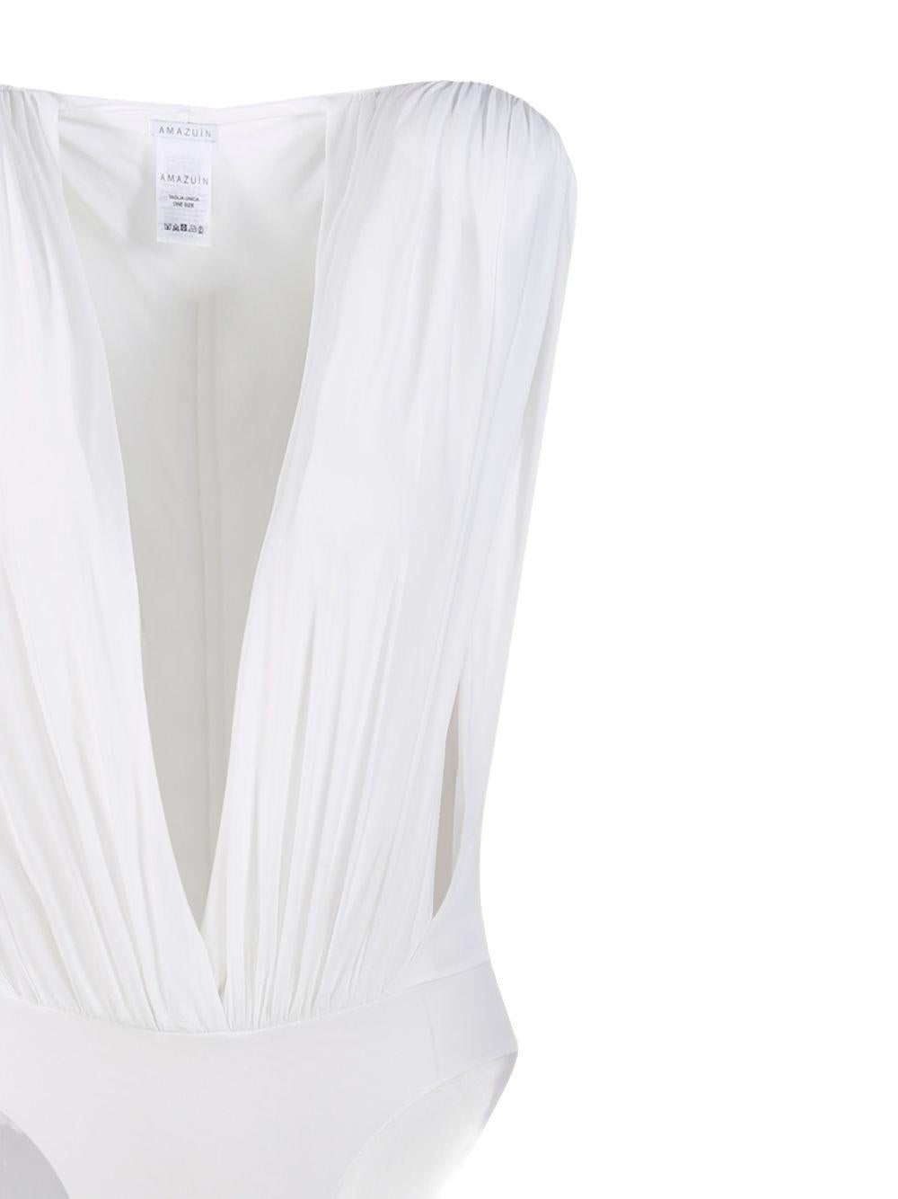 AMAZUIN Body Nikita off white con scollo profondo a V