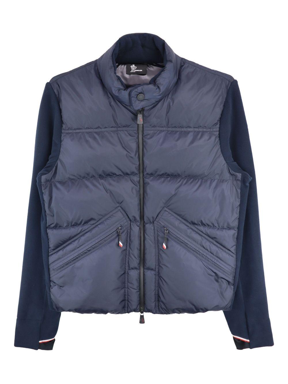 MONCLER GRENOBLE Cardigan blu navy trapuntato con zip