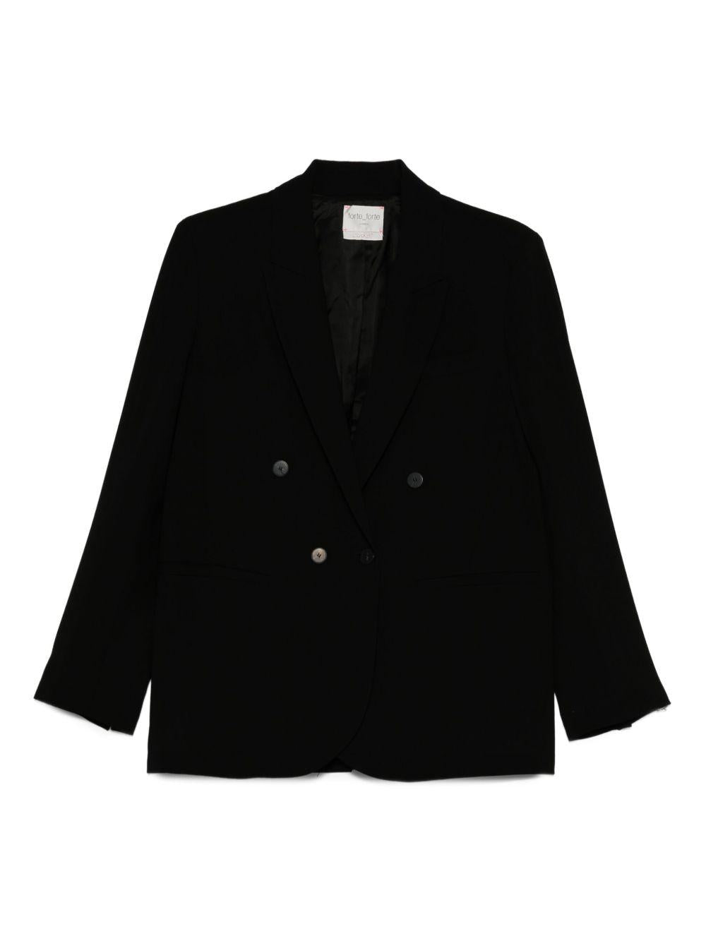 FORTE FORTE Blazer nero doppiopetto