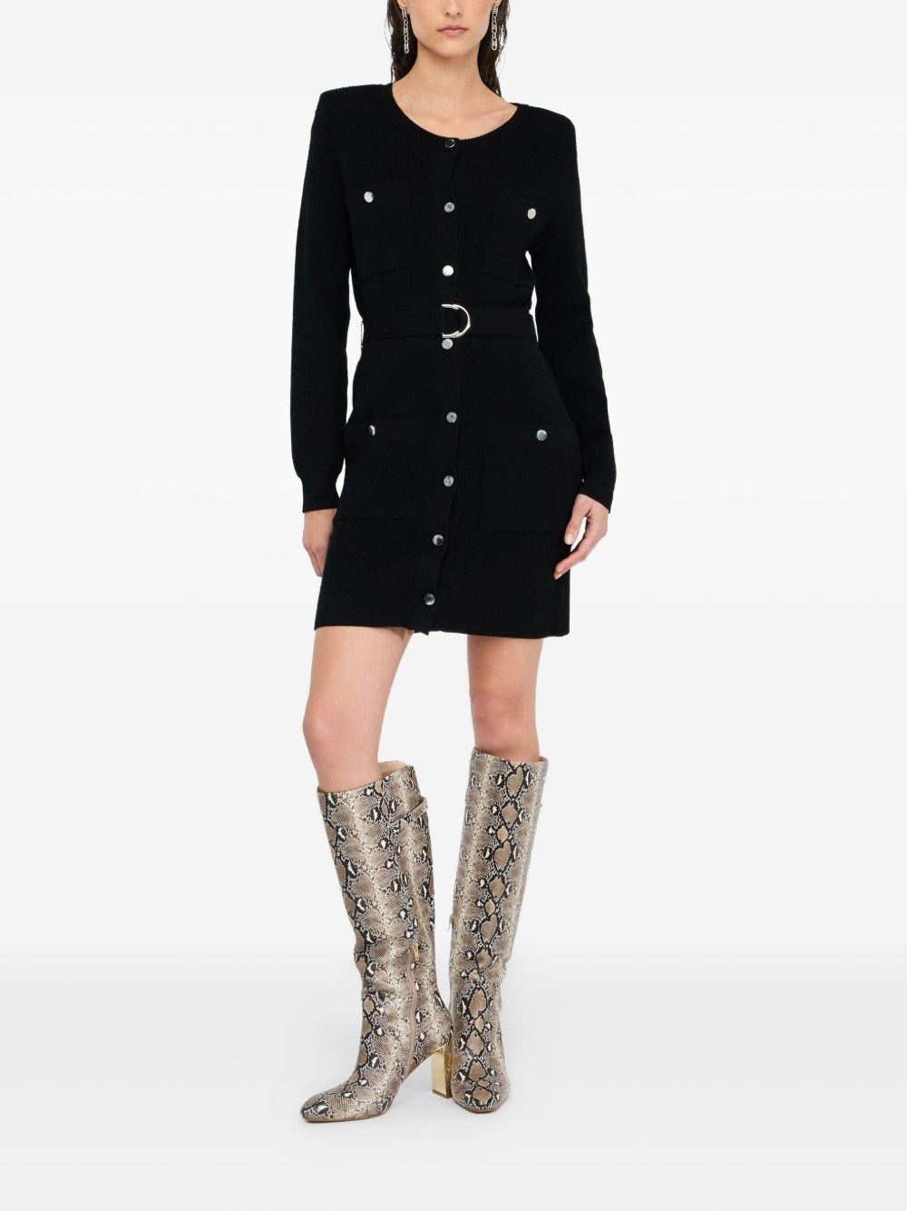 LIUJO Abito corto nero in maglia