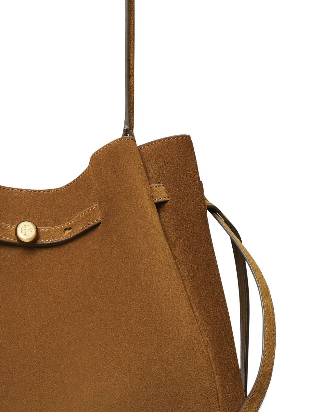 TORY BURCH Borsa a secchiello 'Romy' in pelle scamosciata