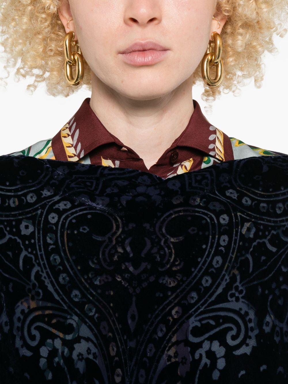 ETRO Poncho blu con stampa paisley