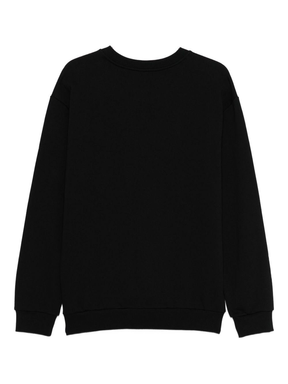 MOSCHINO UNDERWEAR Felpa nera con logo tipo bianco