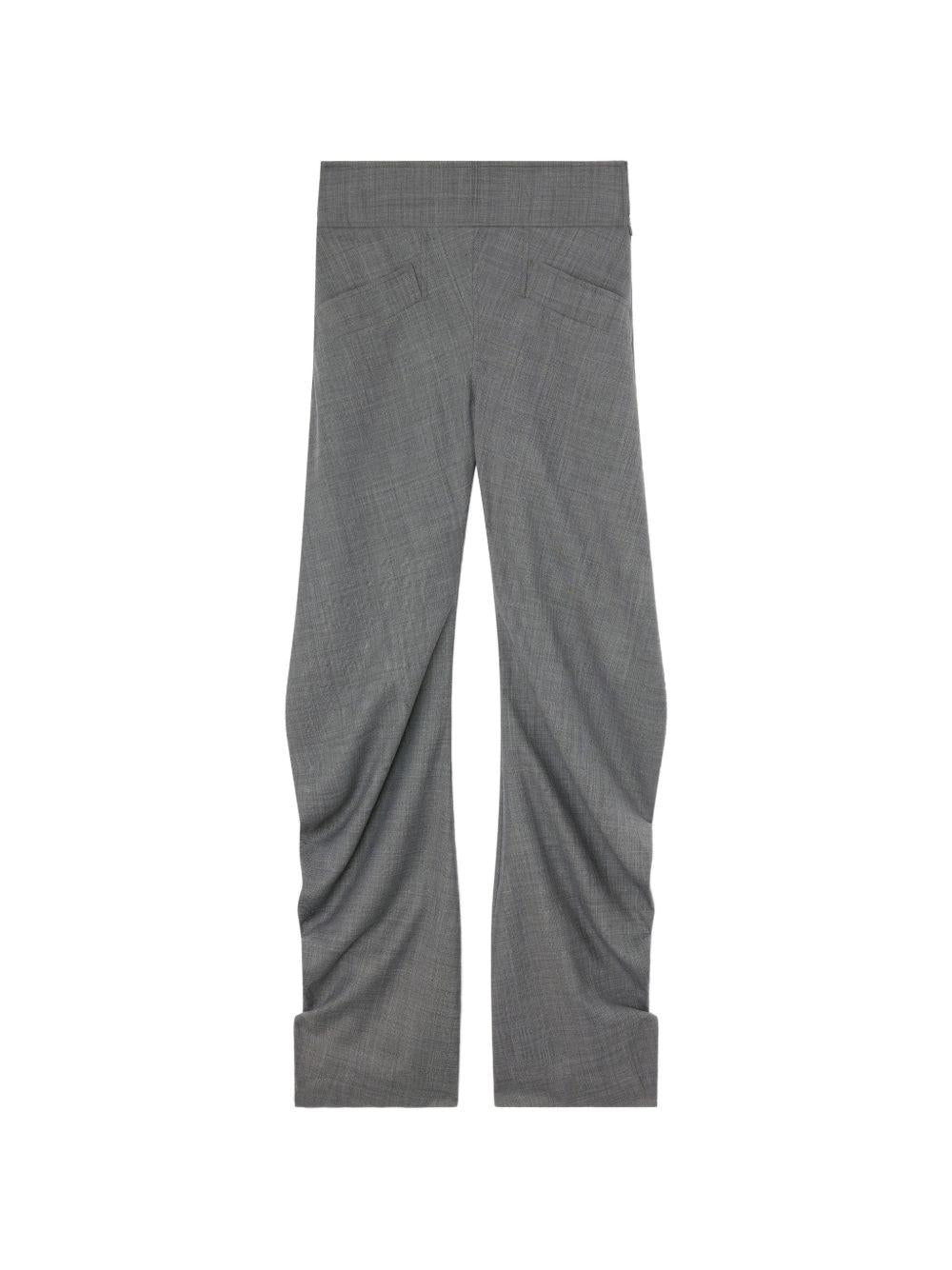 GANNI Pantaloni grigi drappeggiati