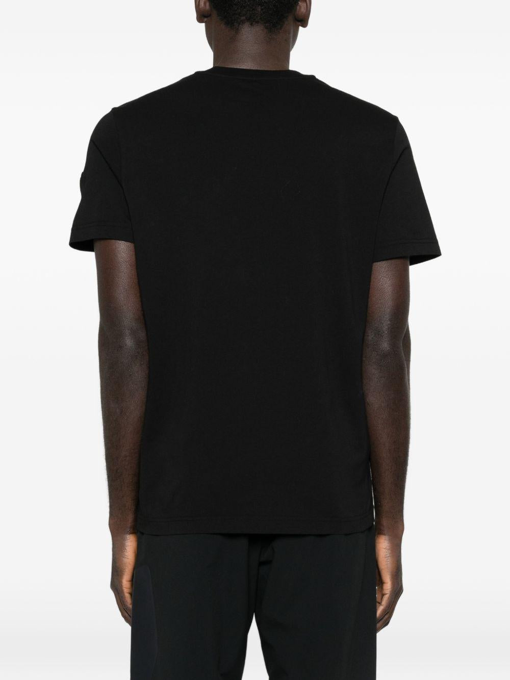 MONCLER T-shirt in cotone nero con stampa