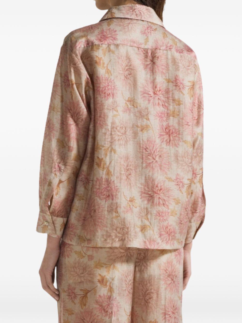 SEVENTY Camicia rosa con stampa floreale