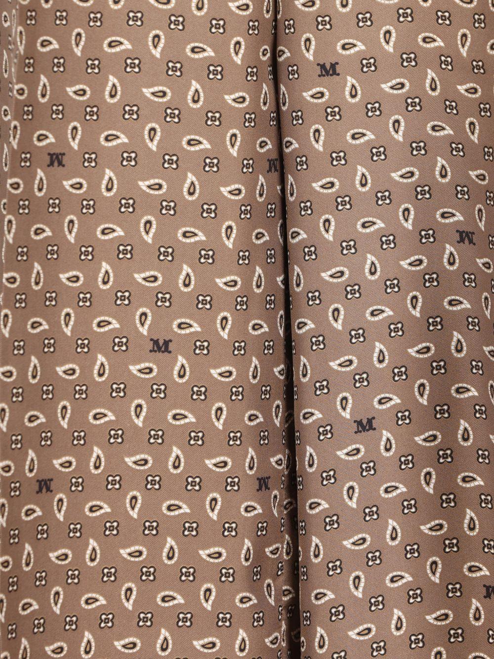MAX MARA Pantaloni color nocciola con grafica all-over