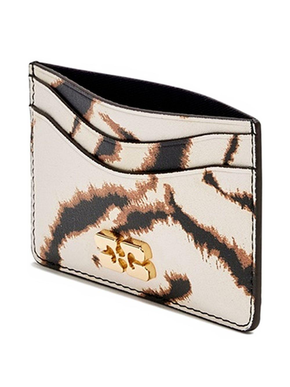 GANNI Portacarte zebra print con design compatto e sostenibile
