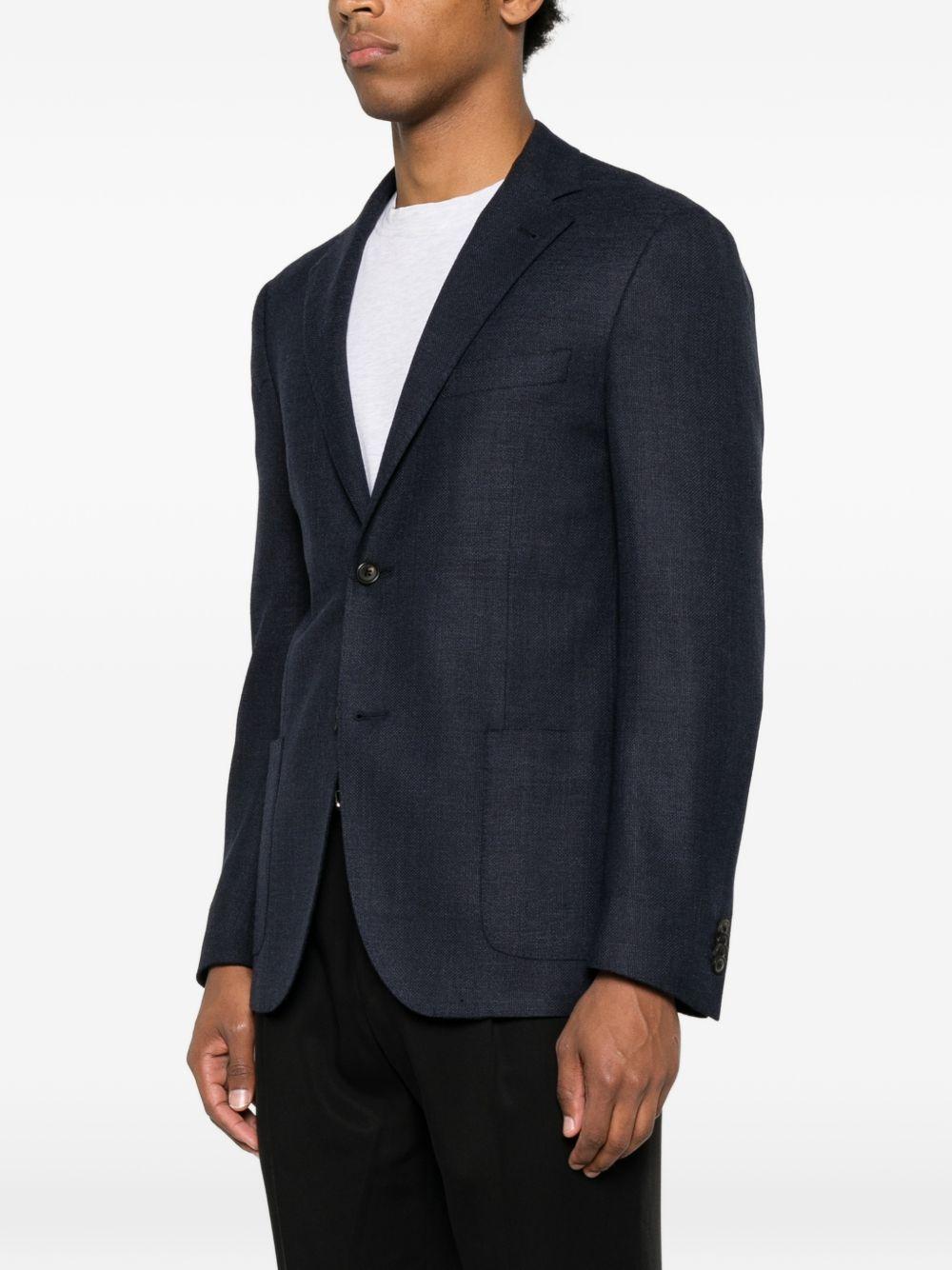 CORNELIANI Giacca monopetto in lana vergine blu