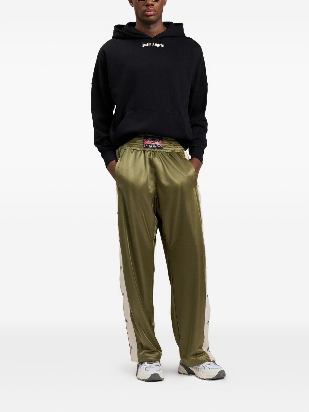 PALM ANGELS Felpa nera con cappuccio e logo bianco