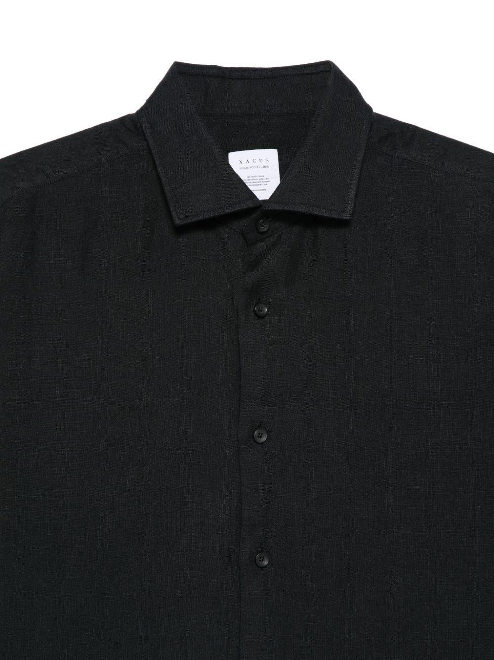 XACUS Camicia a maniche lunghe nera