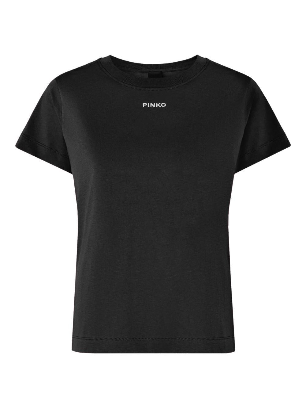 PINKO T-shirt nera con logo tipo