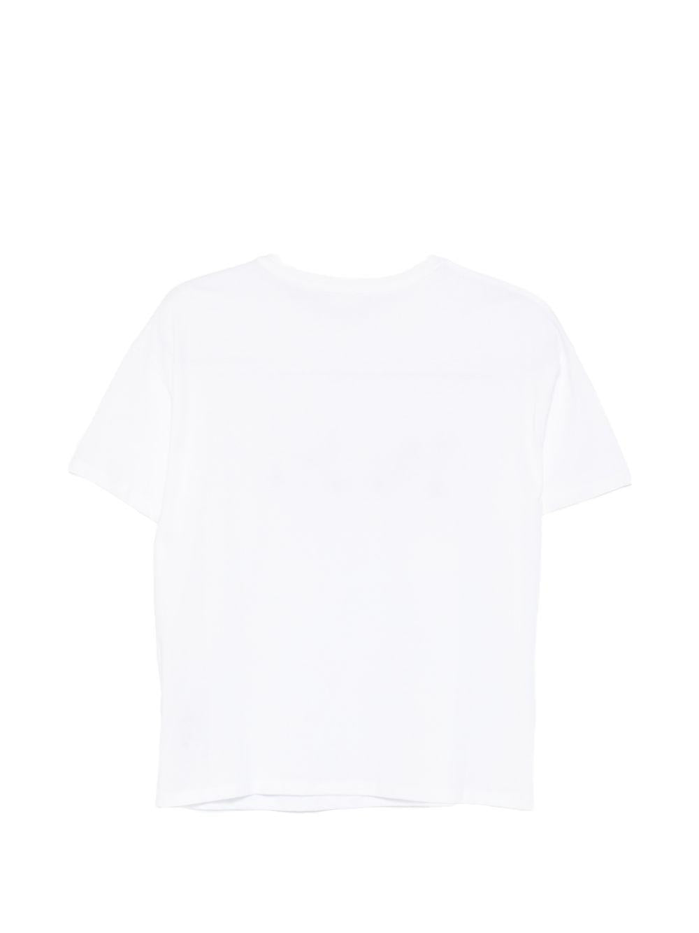 LIUJO T-shirt bianca con logo con strass