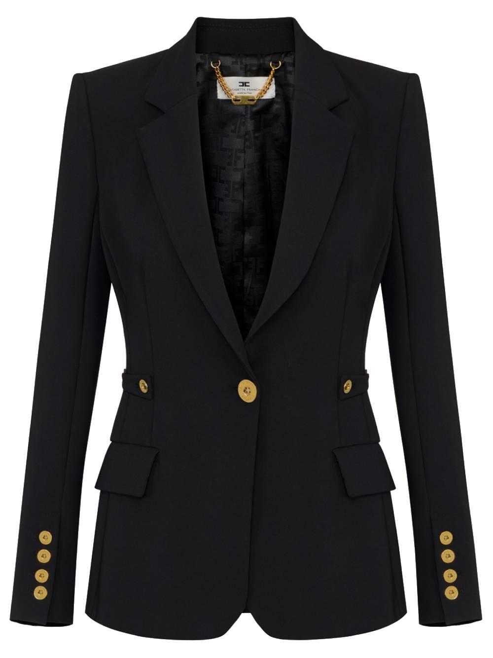 ELISABETTA FRANCHI Blazer aderente con spalle strutturate