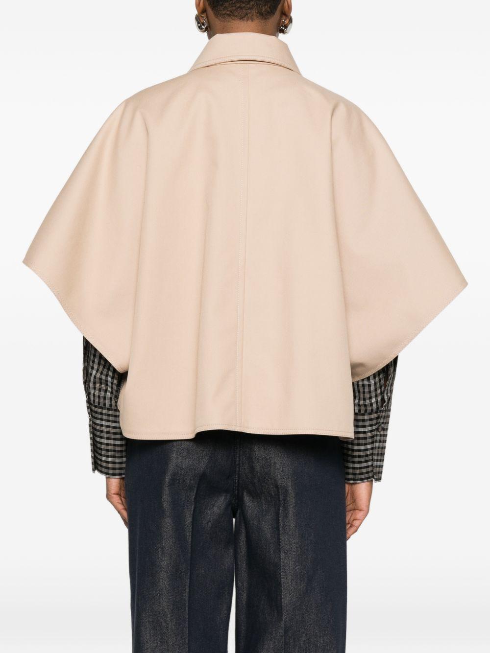 MAX MARA Cappa in cotone beige con bottoni